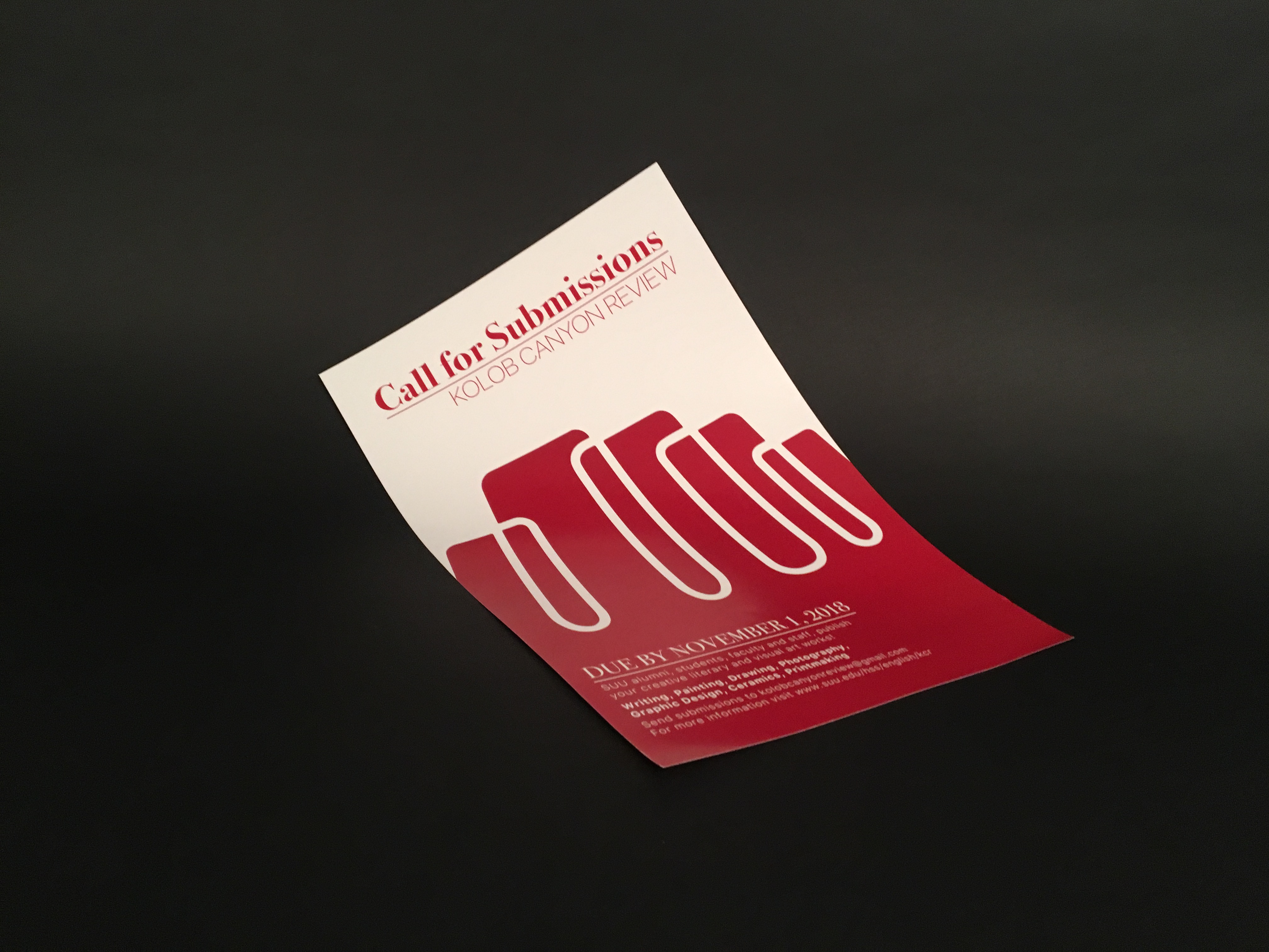 Call for submision poster from Kolob Canyon Review.