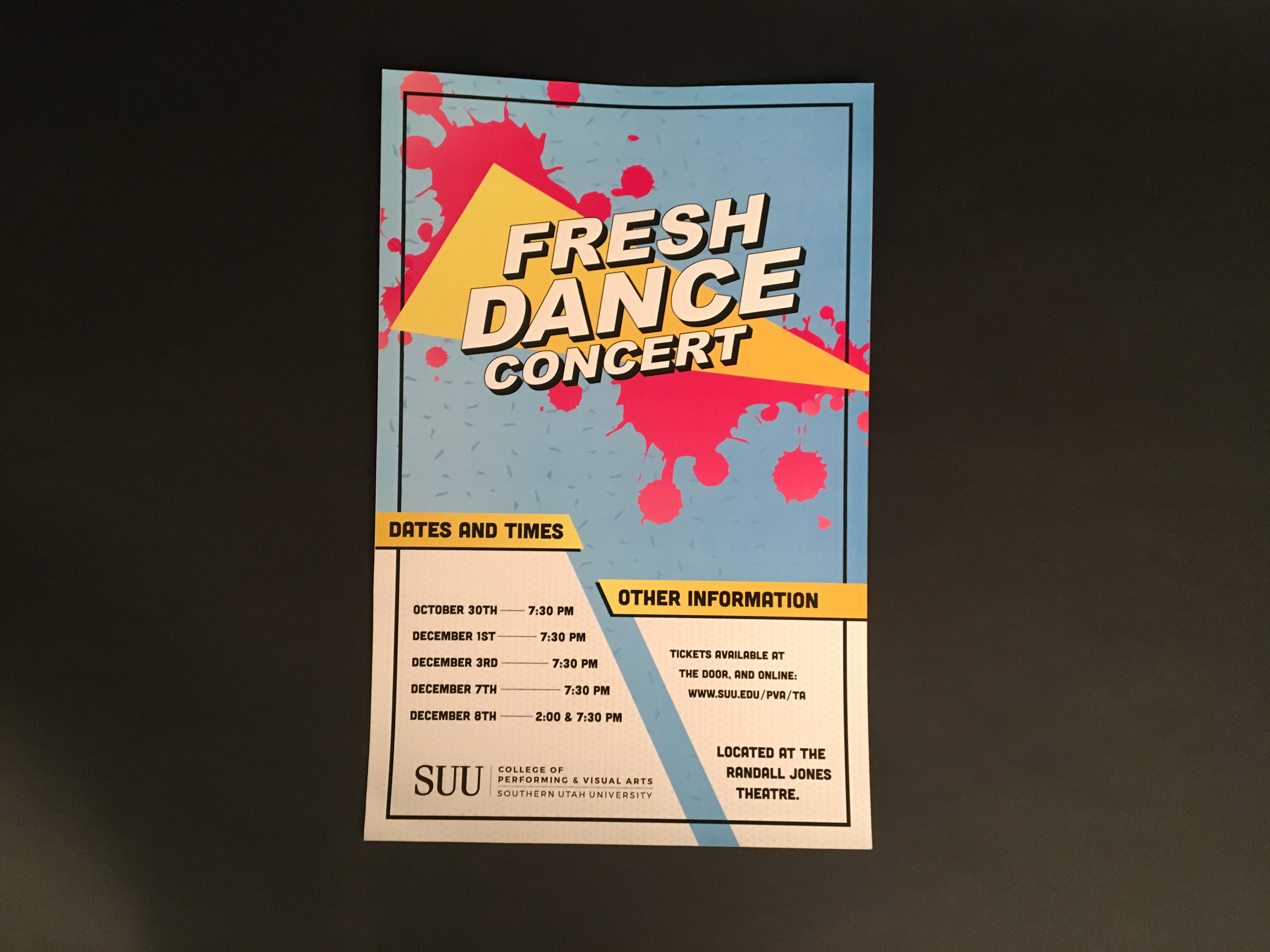 Dance concert poster for a series from SUU dance team.