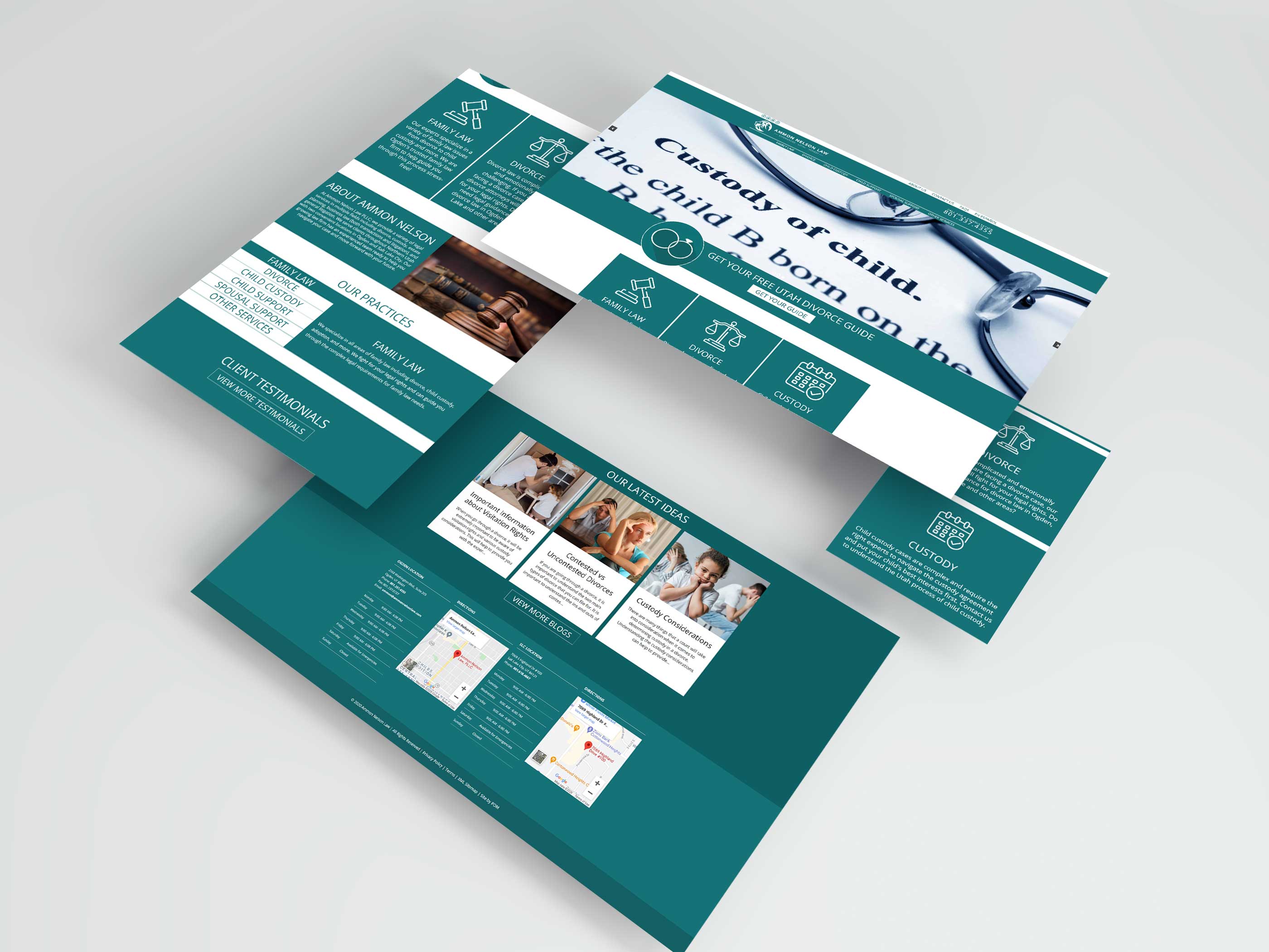 Screenshots of Ammon Nelson Law website