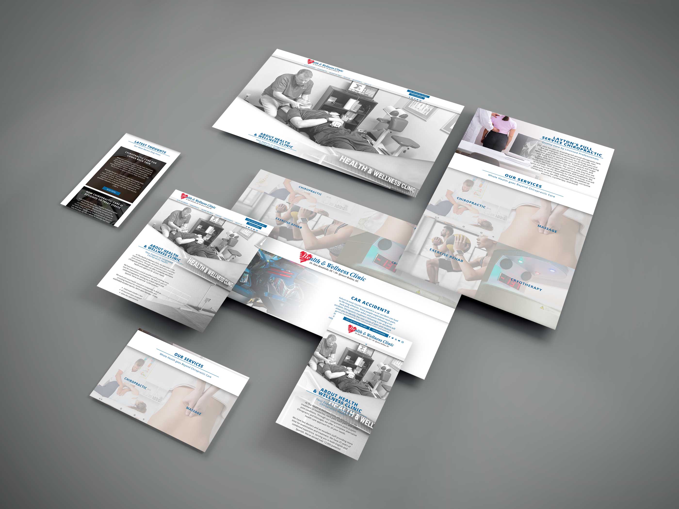 Screenshots of Health and Wellness Chiropractic website