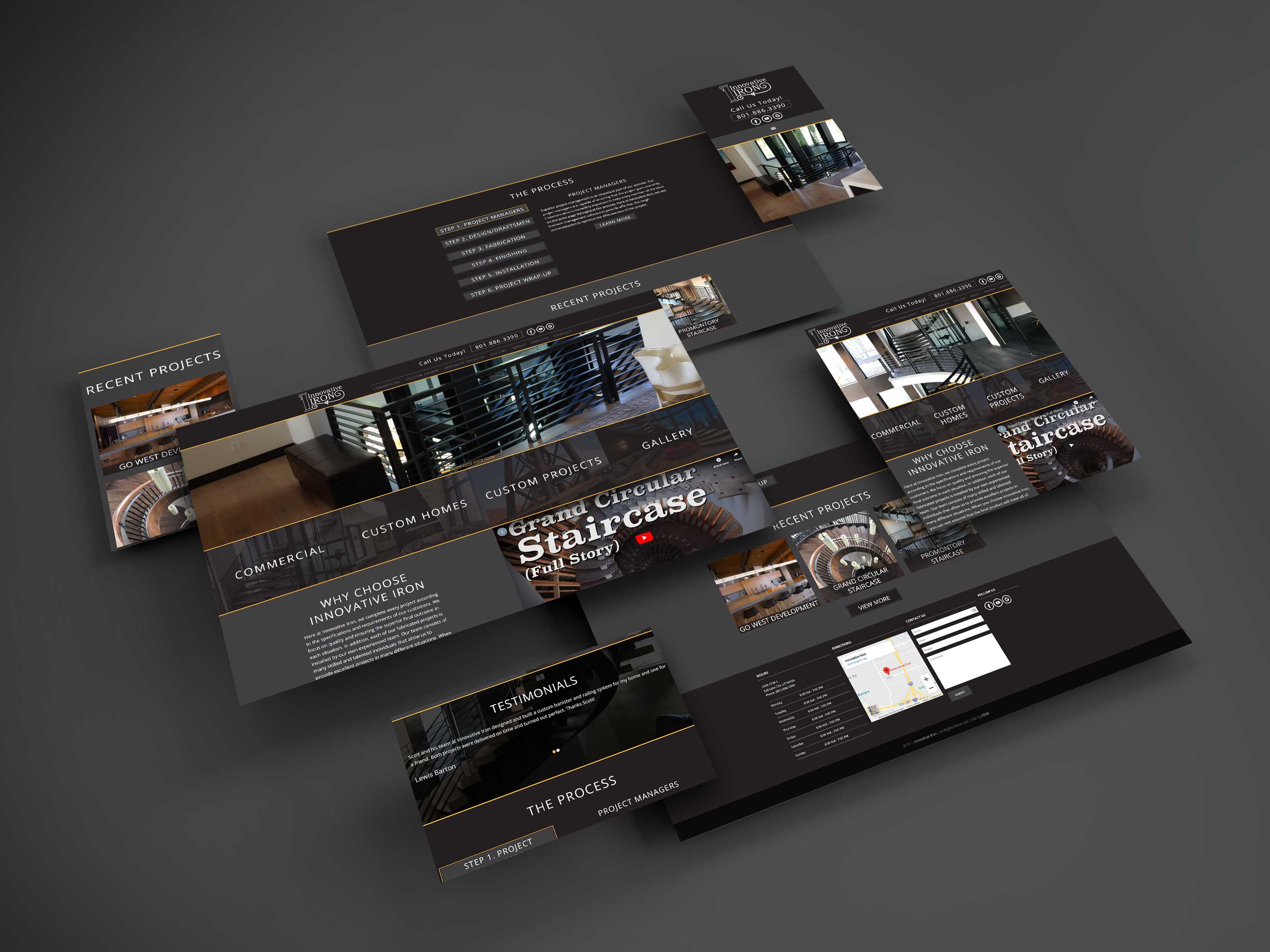 Screenshots of Innovative Iron website