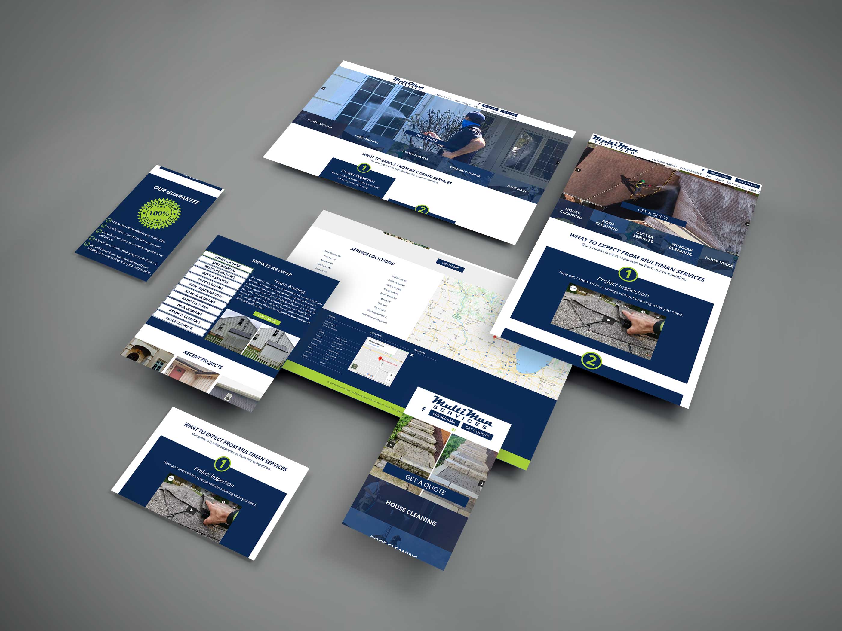 Screenshots of Multiman Services website